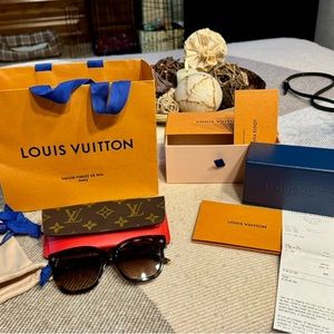 Louis Vuitton, my monogram square sunglasses. Everything in picture. Like New.
